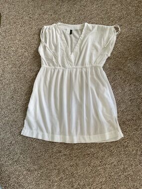 Lauren Ralph Lauren White V-Neck Swim Coverup